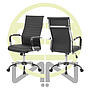 Silla de Oficina Ejecutiva, Giratoria, Respaldo Alto (65 cm), Base Metálica, Max. 85 Kg, Color Negro, CHASER CH-KENABLACK