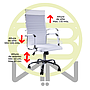Silla de Oficina Ejecutiva, Giratoria, Respaldo Alto (65 cm), Base Metálica, Max. 85 Kg, Color Blanco, CHASER CH-KENAWHITE