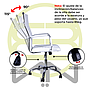 Silla de Oficina Ejecutiva, Giratoria, Respaldo Alto (65 cm), Base Metálica, Max. 85 Kg, Color Blanco, CHASER CH-KENAWHITE
