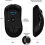 Ratón (Mouse) Gamer Modelo G703 LightSpeed, Inalámbrico (USB), Hasta 25,600 DPI, 6 Botones, Color Negro, LOGITECH 910-005639