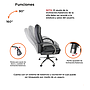 Silla de Oficina Ejecutiva, Giratoria, Respaldo Alto, Tactopiel, Color Negro, Base Metálica, CHASER CH-DUALITABLACK