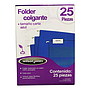 Folder Colgante WJ, Tamaño Carta, Color Azul, Caja con C/25 Piezas, ACCO P3638