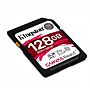 Tarjeta SDXC, Canvas React™, Capacidad 128GB, Clase 10 UHS-I U3, 100MB/seg (lectura) y 80MB/seg (escritura), Clase de Velocidad de Video UHS-I (V30), Kingston SDR/128GB