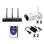 Kit de Video Vigilancia, 1 DVR 4 Canales IP WIFI + 2 Cámaras IP Bullet 3 Megapixeles, 2 Transformadores de Voltaje, 1 HDD 1TB Optimizado para Video Vigilancia, DAHUA DPP2CHWIFI