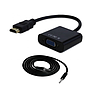 Adaptador de Video HDMI - VGA (M-H), C/ Cable de Audio 3.5mm, BROBOTIX 110964N