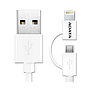 Cable Adata Lightning y MicroUSB, 2en1 a USB, Color Blanco, AMFI2IN1-100CM-CWH
