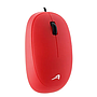 Ratón (Mouse) Óptico, Alámbrico (USB), Longitud del cable 1,5 Metros, Hasta 1200 DPI, Color Rojo, ACTECK AC-916516
