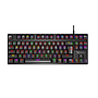 Teclado Mecánico Gamer XZ1020, Switch Rojo, LED, Alámbrico USB, Color Negro (Español), XZEAL XZKX020B