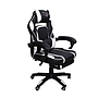 Silla Gamer Chaser, Reclinable, Reposa Pies, Soporte Cervical y Lumbar, Color Negro / Blanco, Max. 120 Kg, CHASER CH-GAMERWHITE