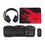 Kit 4 en 1, Audífonos C/ Micrófono + Ratón (Mouse)+ Teclado + MousePad Gamer, NACEB NA-0925