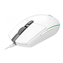 Ratón (Mouse) Gamer Óptico G203 LightSync, Alámbrico, USB, 200 - 8000 DPI, 6 Botones, Iluminación RGB, Color Blanco, LOGITECH 910-005794