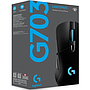 Ratón (Mouse) Gamer Modelo G703 LightSpeed, Inalámbrico (USB), Hasta 25,600 DPI, 6 Botones, Color Negro, LOGITECH 910-005639