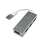 Adaptador USB 2.0 (HUB), 4 x USB 2.0, Hasta 480 Mbit/s, Color Plata, BROBOTIX 180727-3