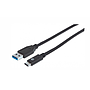 Cable de Datos USB-C (Macho) a USB 3.0, Longitud 50 cm, Color negro, MANHATTAN 354639