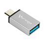 Adaptador USB-C a USB 3.0 (M-H), Color Plata, VORAGO ADP-101