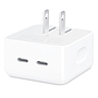 Adaptador de Corriente Compacto de 35W, con 2 Puertos USB-C, APPLE MNWM3AM/A