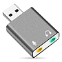 Tarjeta de Sonido Externa USB a Audio 7.1, con salida de sonido Estéreo y entrada de Micrófono (3.5mm), BROBOTIX 263571