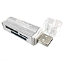 Lector y Grabador Externo de Tarjetas, USB 2.0, Color Plata, BROBOTIX 180420P