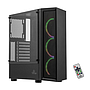Gabinete Yeyian Ventle Master con Ventana, Midi-Tower, Micro ATX/ATX, USB 2.0/3.0, Sin Fuente, 3 Ventiladores ARGB Instalados, Color Negro, QIAN YCH-ATAB-01BK