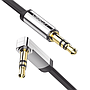 Cable Auxiliar Plano 2 Metros, Conector 3.5mm a 3.5mm, Macho-Macho, Recto en una Punta, Ángulo de 90° en la otra Punta, Color Negro, UGREEN 10599