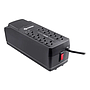Regulador de Voltaje, 140J, 2000W, Entrada 90-145V, 8 Contactos, Color Negro, STEREN REG-2050