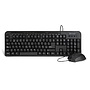 Kit de Teclado Multimedia y Ratón (Mouse) Alámbricos, USB, Color Negro, VORAGO KM-107