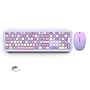 Kit Teclado y Ratón (Mouse) Creator Chic Colors MK475, Inalámbrico, 2xBaterías AAA Incluidas, Color Morado, ACTECK AC-935173