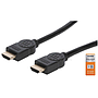 Cable de Video HDMI Alta Velocidad con Canal Ethernet Premium, 3 Metros, Color Negro, MANHATTAN 355353