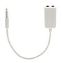 Cable Divisor de Plug 3.5mm Macho a 2 Plug 3.5mm Hembra, Color Blanco, VCOM CV204A-0.15