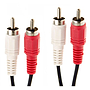 Cable 2 Plug RCA Macho a 2 Plug RCA Macho Estéreo de 1.8 Metros, Color Negro, VCOM CV022-1.8