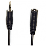 Cable Extensión Plug 3.5mm Macho a Plug 3.5mm Hembra Estéreo de 1.8 Metros, Color Negro, VCOM CV202-1.8