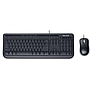 Kit de Teclado y Ratón (Mouse), Modelo Desktop 600, Alámbricos (USB), Color Negro, MICROSOFT 3J2-00008